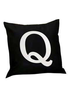 LED Light Up Letter Print Throw Pillow Cover Black 45x45cm