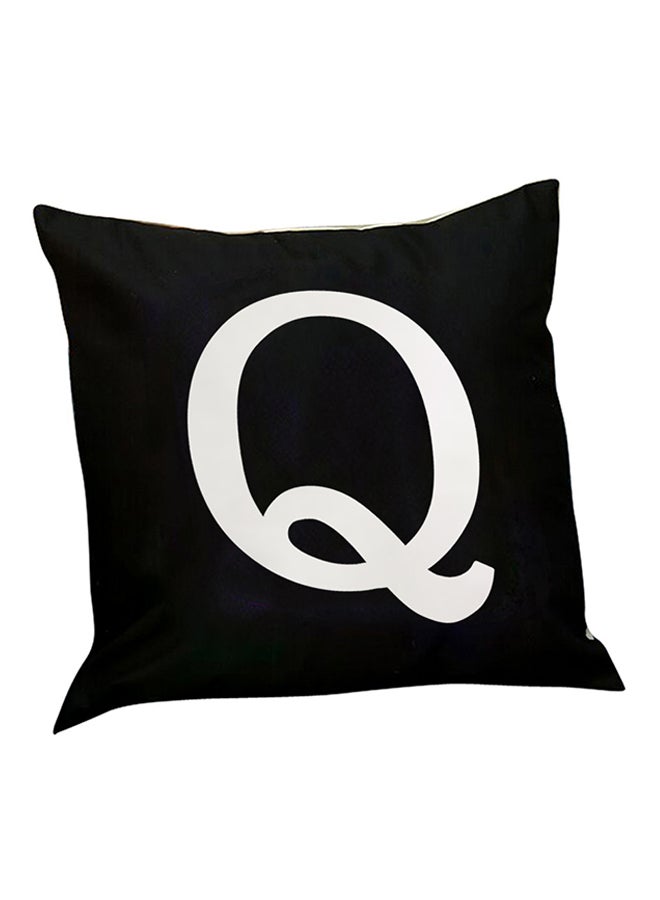 Bluelans - LED Light Up Letter Print Throw Pillow Cover Black 45x45cm - Image 1