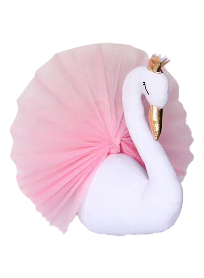 Bluelans - Lovely Crown Small Swan Shaped Wall Hanging Ornament Pink/White 40x54centimeter - Image 1