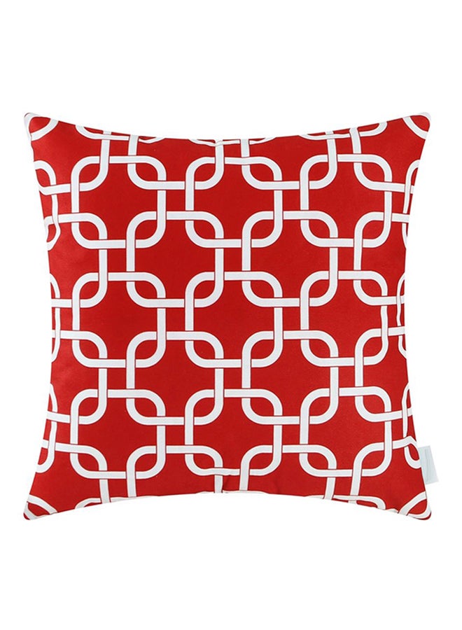 بلولانز غطاء وسادة بتصميم أشكال هندسية مربعة أحمر 50x50سم