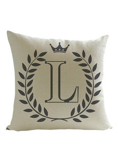 Bluelans English Letters Print Pillow Cover Beige/Black 45x45centimeter 
