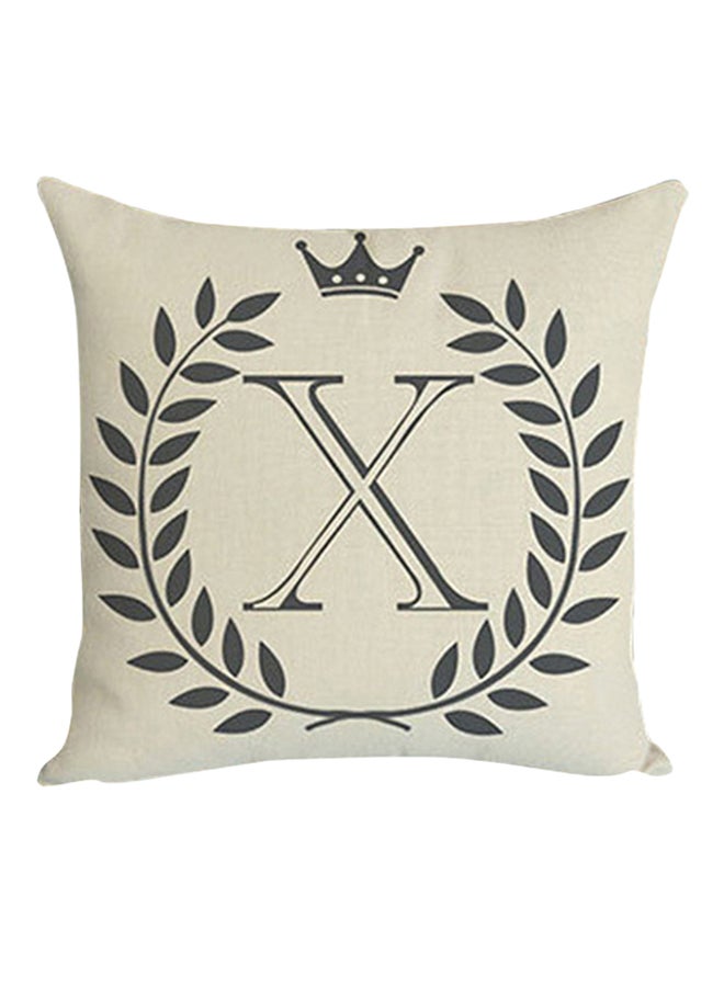 Bluelans - English Letters Print Pillow Cover Beige/Black 45x45cm - Image 1