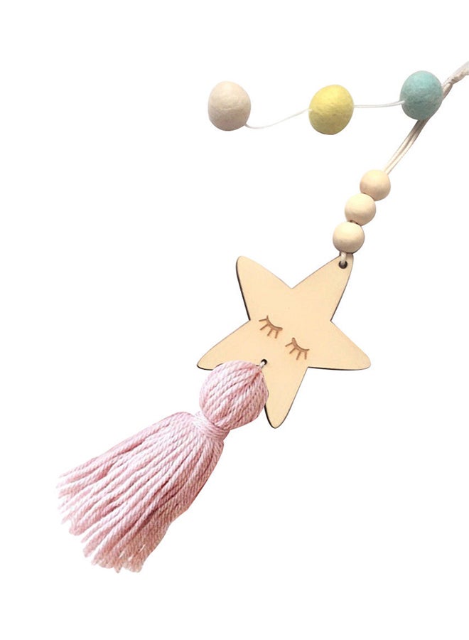 Bluelans Nordic Style Star Tassel Wall Hanging Ornament Pink 15cm 