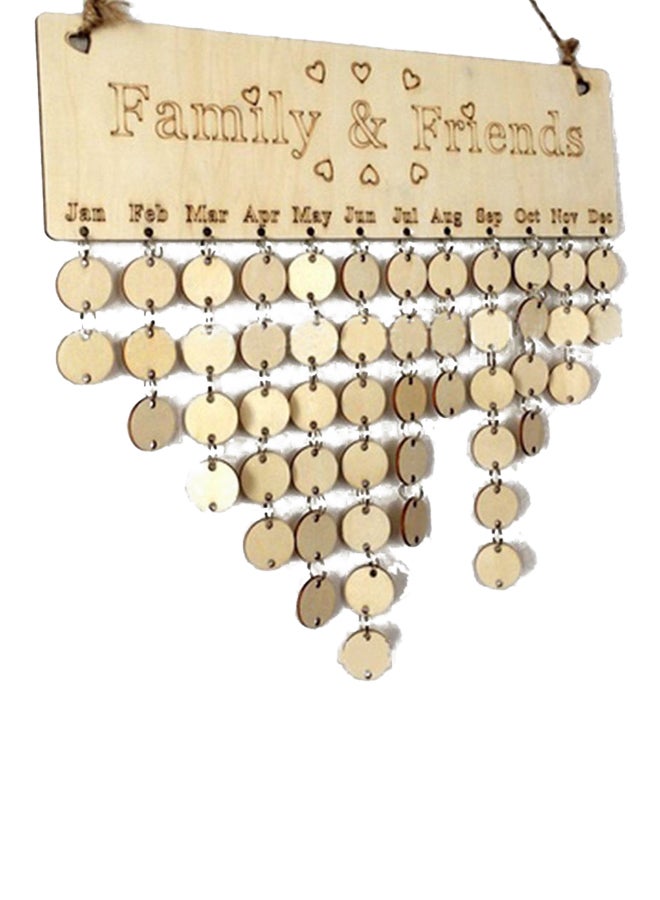 Bluelans Family And Friends Birthday Reminder Hanging Calendar Beige  - Image 2