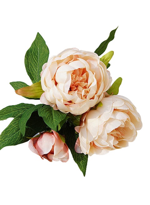 3 Heads Artificial Peony Flower Skin Pink 50centimeter