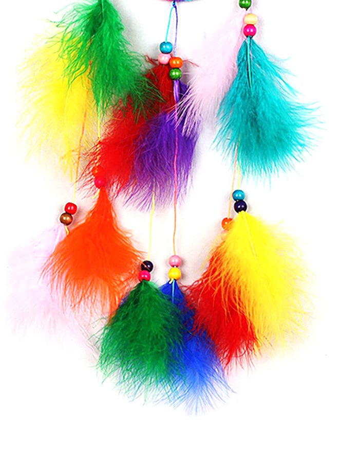 Bluelans Dream Catcher Wall Hanging Ornament With Feathers Multicolour  - Image 3