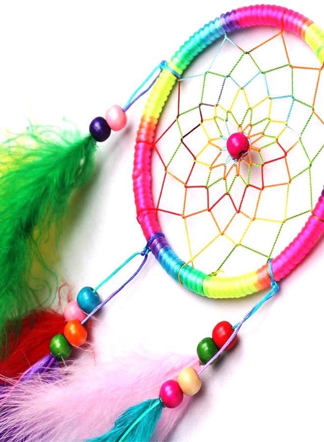 Bluelans Dream Catcher Wall Hanging Ornament With Feathers Multicolour  - Image 2