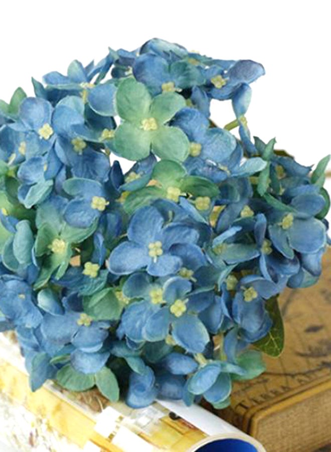 Bluelans Faux Artificial Hydrangea Leaves Flower Bouquet Blue/Green 42centimeter 