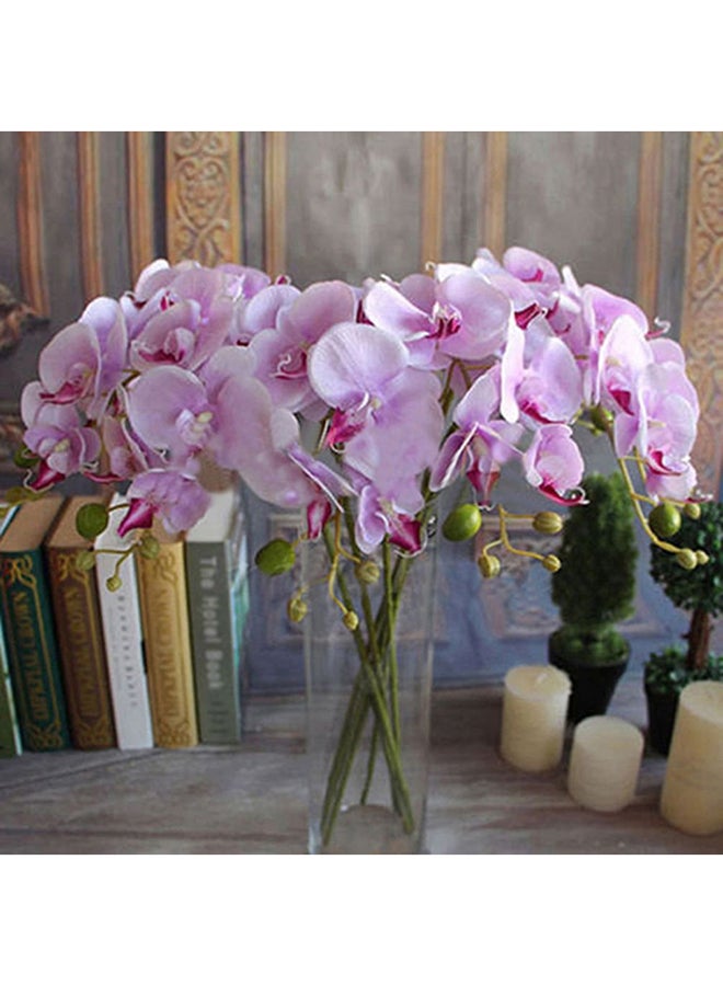 Bluelans Single Piece Artificial Butterfly Orchid Flower Purple/Green 80centimeter - Image 1