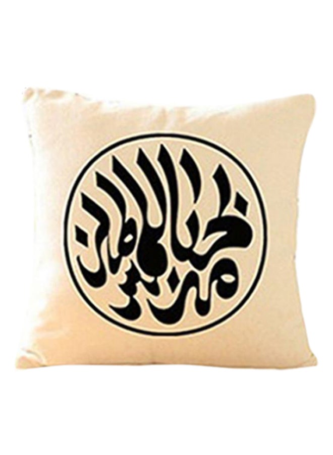 Bluelans - Decorative Xmas Theme Throw Pillow Cover Beige/Black 45x45cm - Image 1