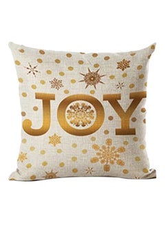 Bluelans Decorative Xmas Theme Throw Pillow Cover White/Gold 45x45cm 
