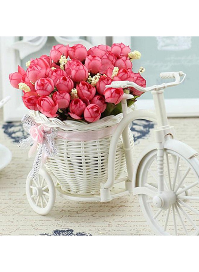 Bluelans 15 Sweet Artificial Rosebud Flower Bouquet Pink/Green/White 24centimeter  - Image 1