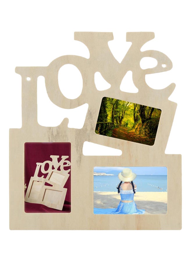 Bluelans 3-In-1 Hollow Love Family Picture Photo Frame Beige 45x45centimeter  - Image 3