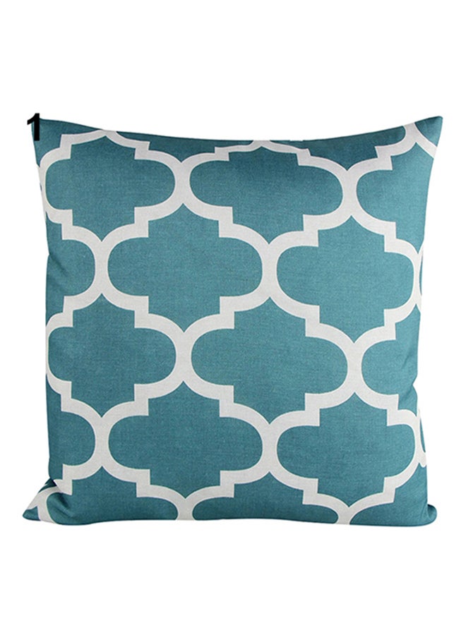 Bluelans - Decorative Linen Throw Pillow Cover Blue/White 44x44centimeter - Image 1