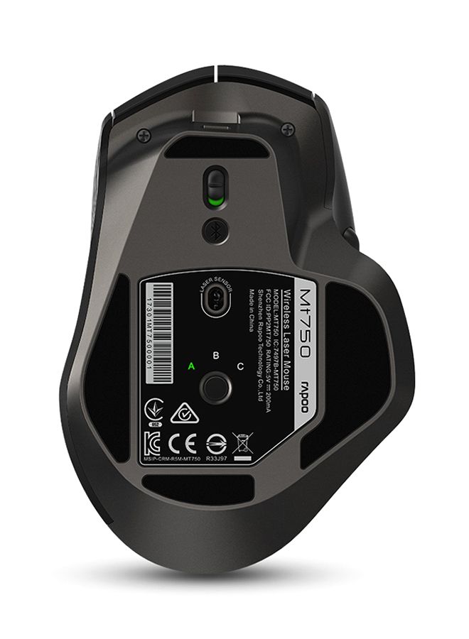 Rapoo - MT750 Bluetooth Multi Mode Mouse Black - Image 1