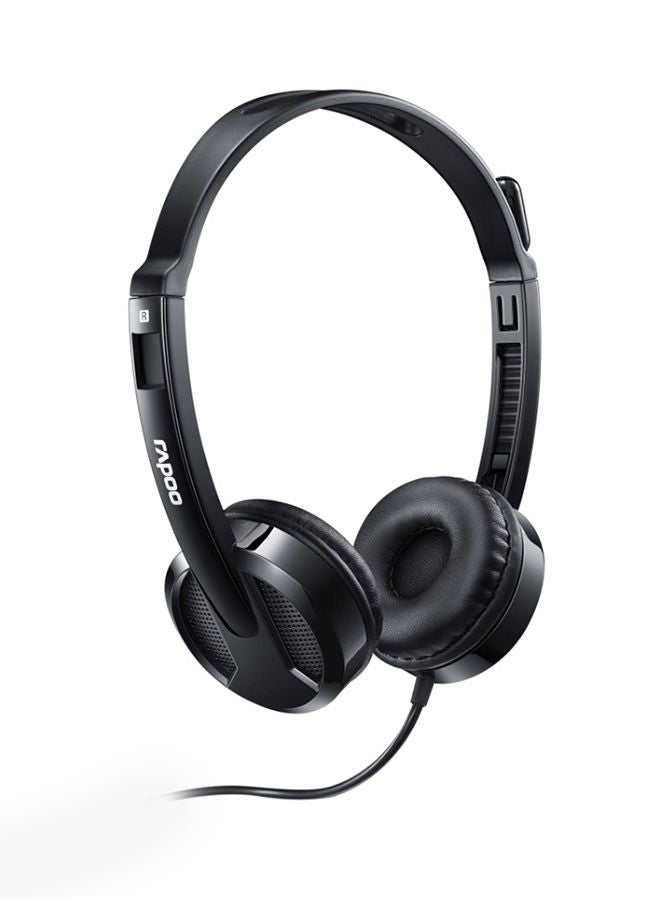 Rapoo On-Ear Stereo Headset With Mic Black - Image 3