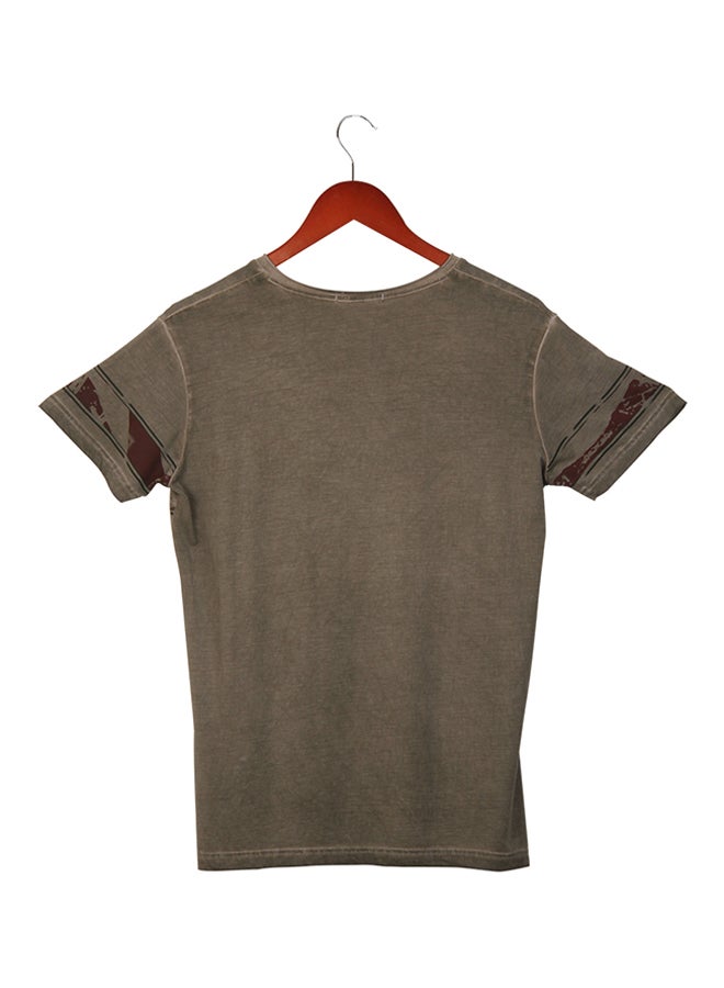 Printing Short Sleeve T-shirt Deep Grey  - Image 3