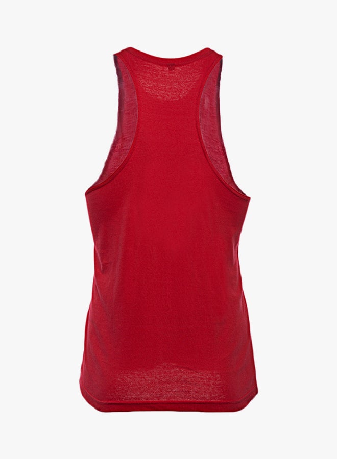 Active Letter Print Sleeveless Tank Top Red  - Image 2