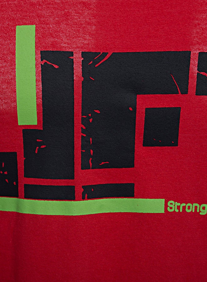 Active Letter Print Sleeveless Tank Top Red  - Image 4