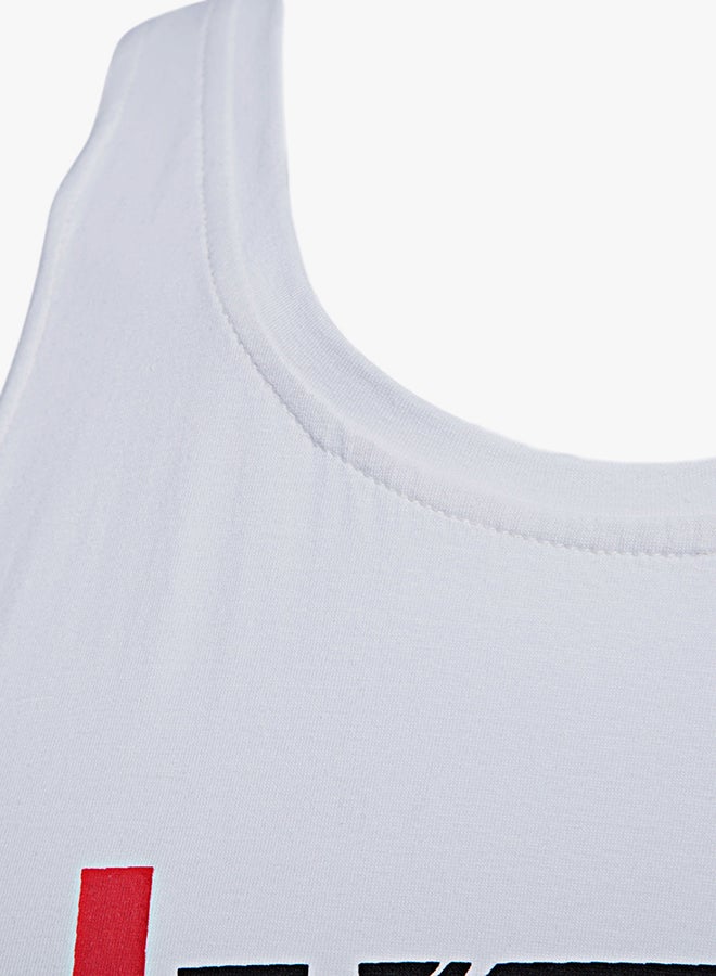 Active Letter Print Sleeveless Tank Top White  - Image 5