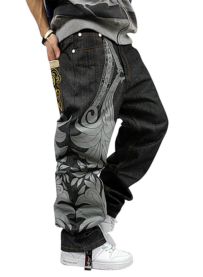 Embroiderd Denim Mid-Rise Jeans Black - Image 2