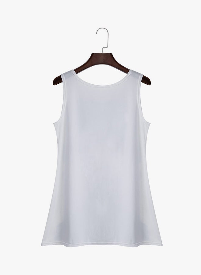 Loose Sleeveless Tank Top White/Blue - Image 2