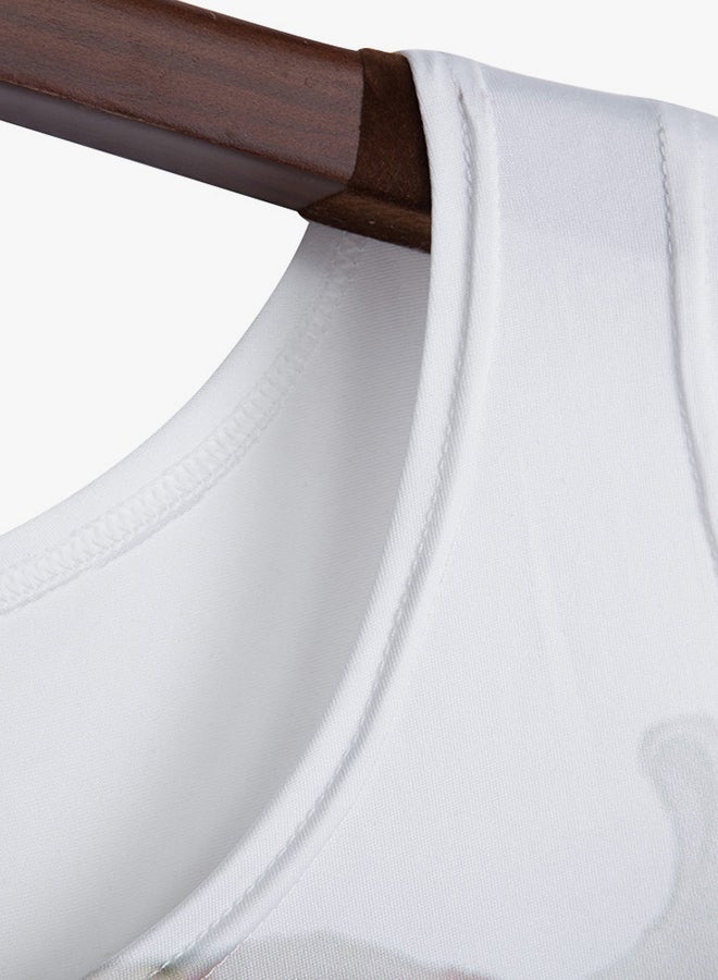 Loose Sleeveless Tank Top Purple/White - Image 3