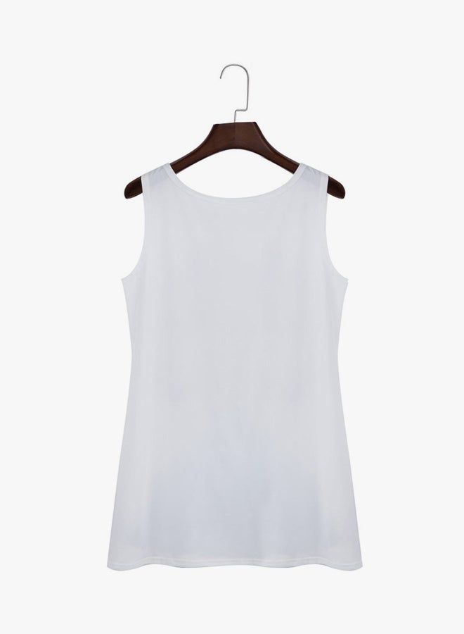 Loose Sleeveless Tank Top Blue/Beige/White - Image 2