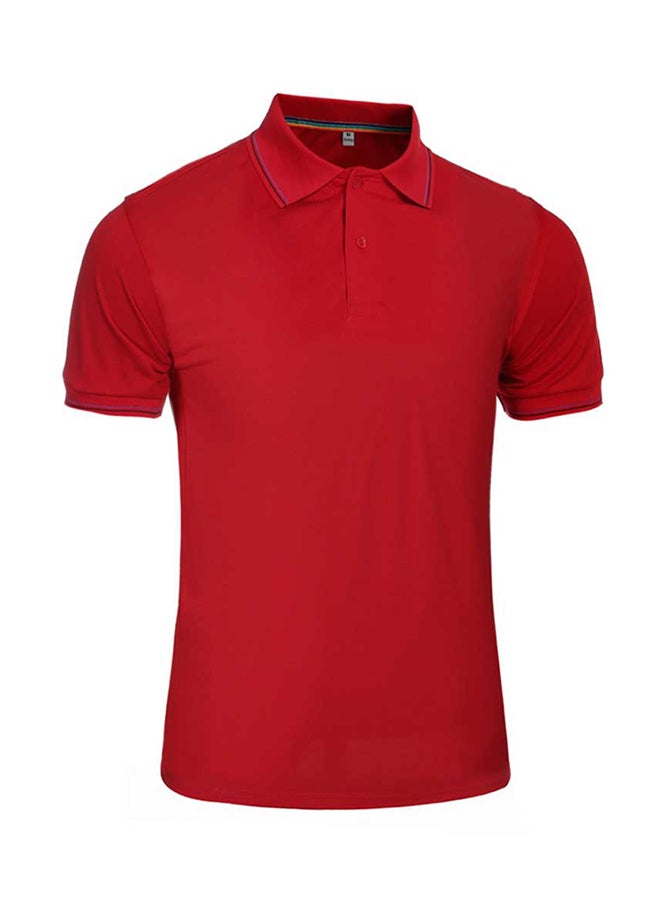 Polo Neck Casual Shirt Red  - Image 2
