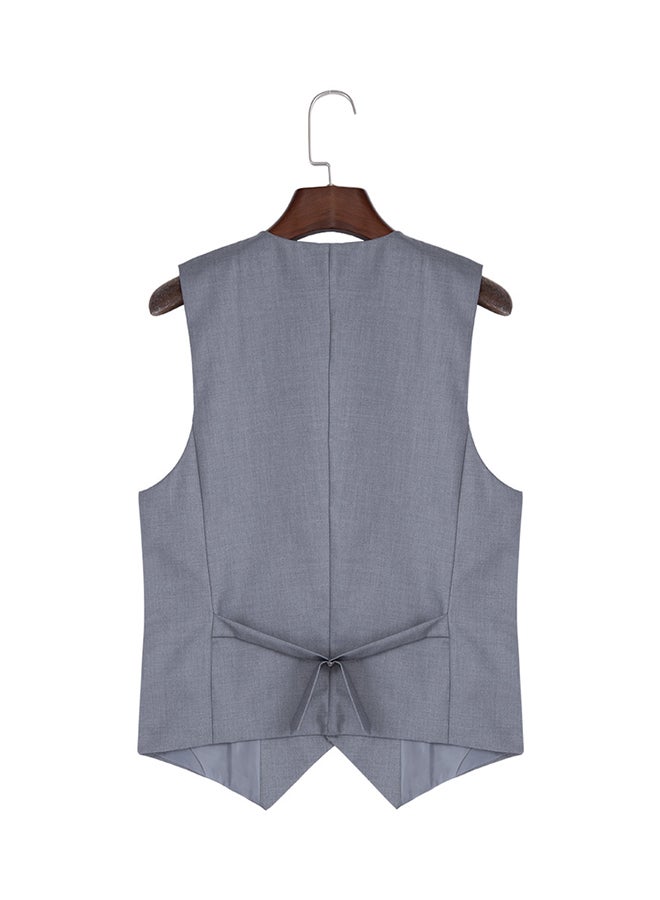 V Neck Waistcoat Grey  - Image 2