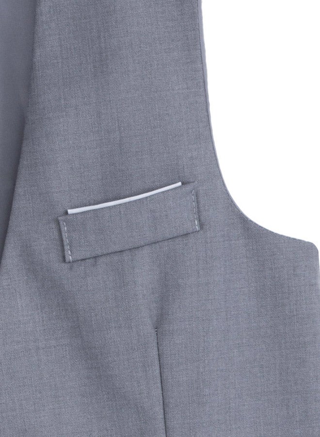 V Neck Waistcoat Grey  - Image 4