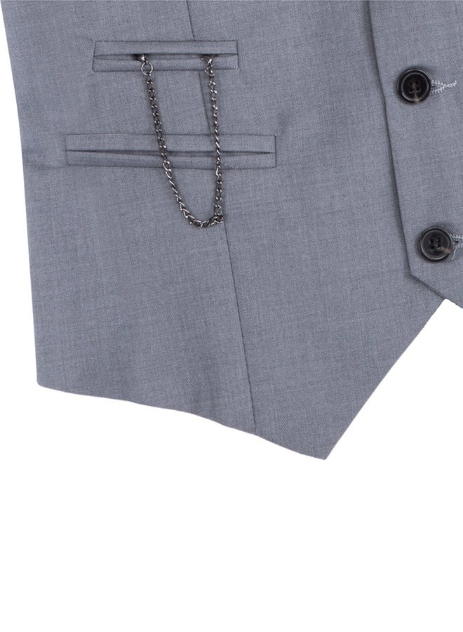 V Neck Waistcoat Grey  - Image 5