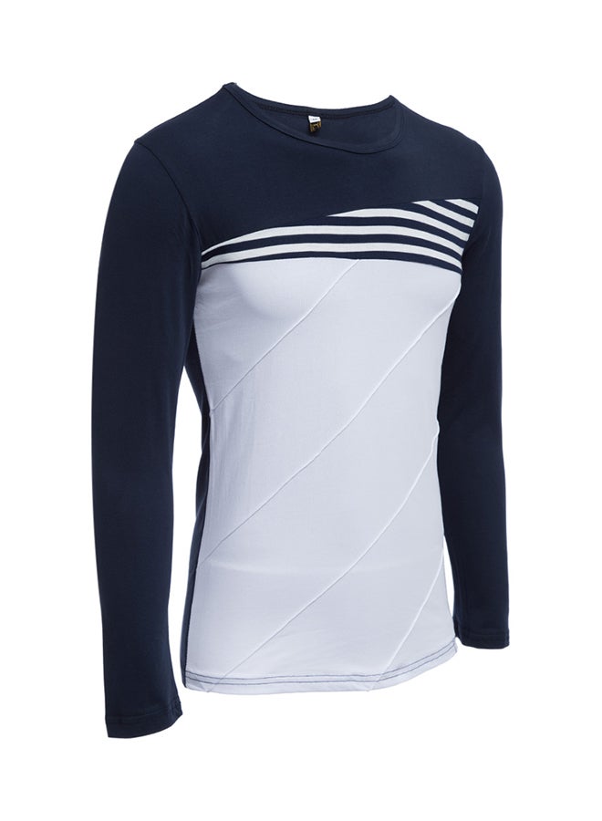 Long Sleeve T-Shirt Blue/White  - Image 3