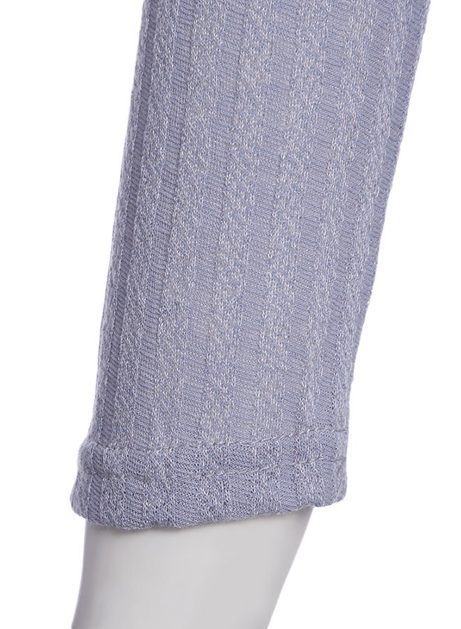 Generic - Off Shoulder Rib Knitted Long Sleeve Pullover Grey - Image 1