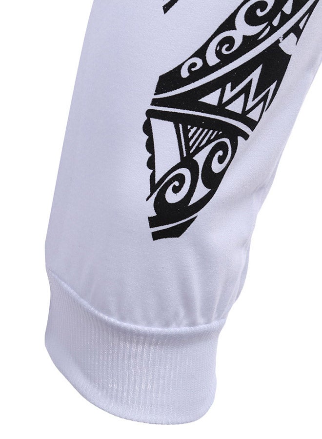 Graffiti Elastic Mid-Rise Sports Capri White  - Image 5