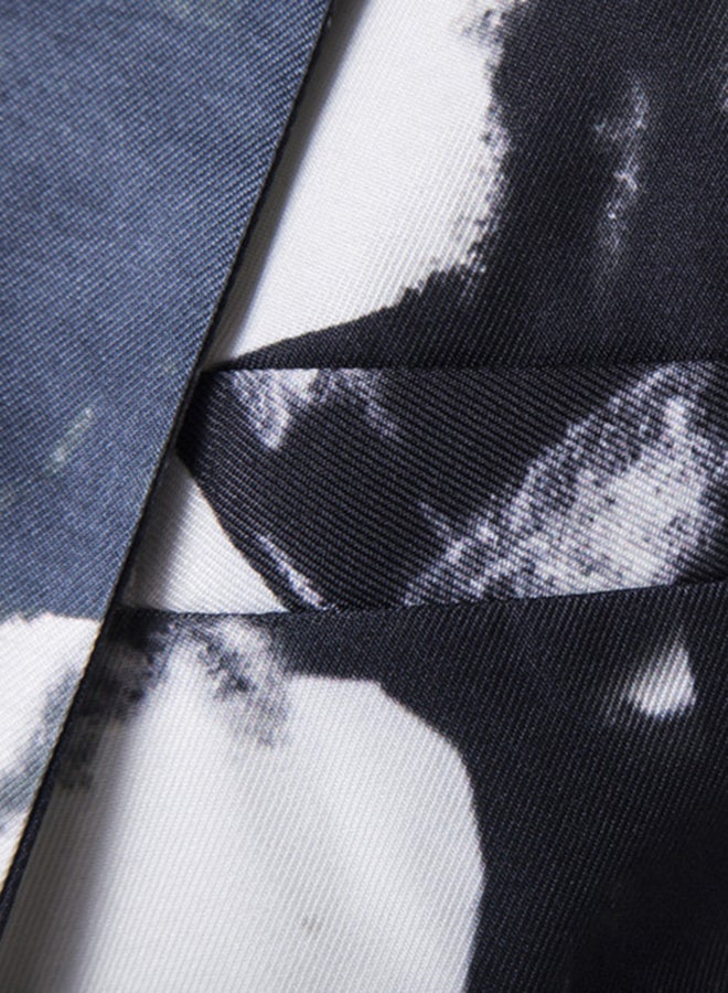 Painting One Button Long Sleeve Blazer White/Black - Image 5