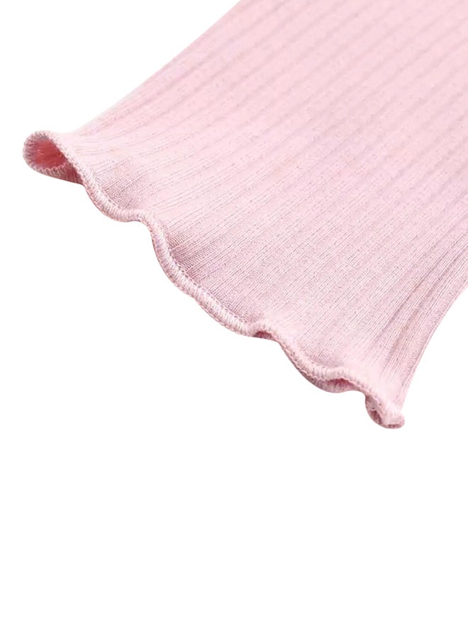 Ribbed Off-Shoulder Crop Top Pink - Image 2
