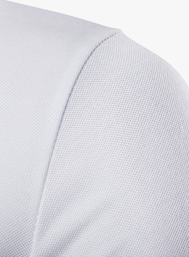 Striped Short Sleeve Polo White  - Image 3
