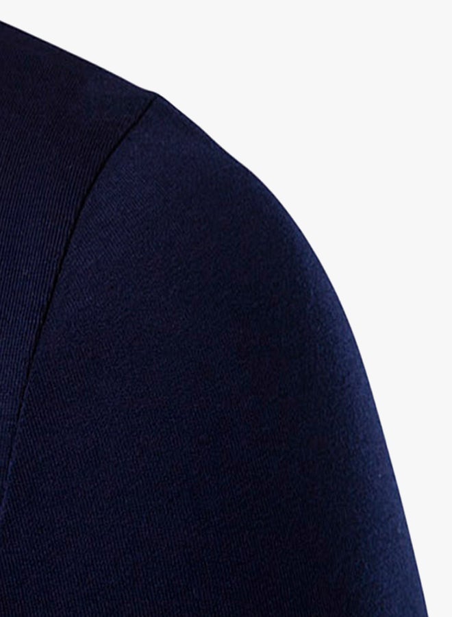 Short Sleeve Panel Design Polo T-Shirt Cadet Blue  - Image 3