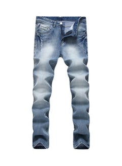 Fashion Straight Fit Mid-Rise Jeans Sky Blue