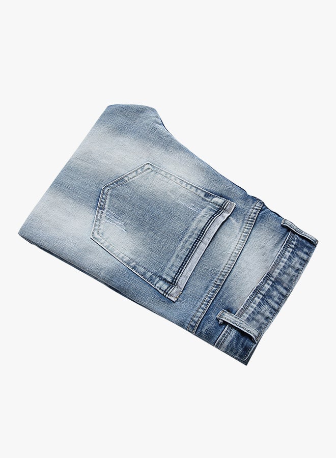 Generic - Fashion Straight Fit Mid-Rise Jeans Sky Blue - Image 1