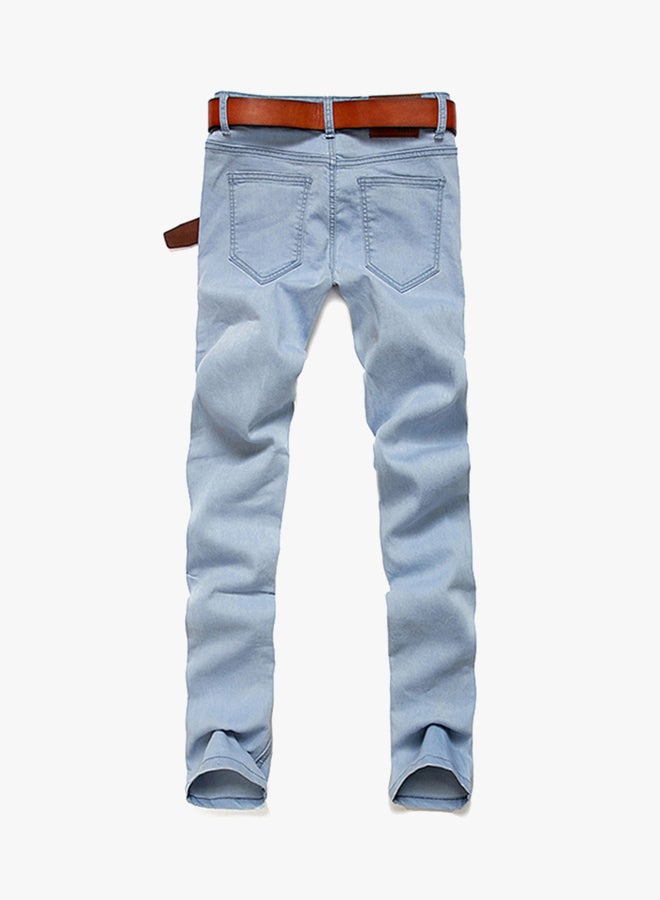 بنطلون جينز كلاسيكي بقصة ضيقة أزرق - Image 2