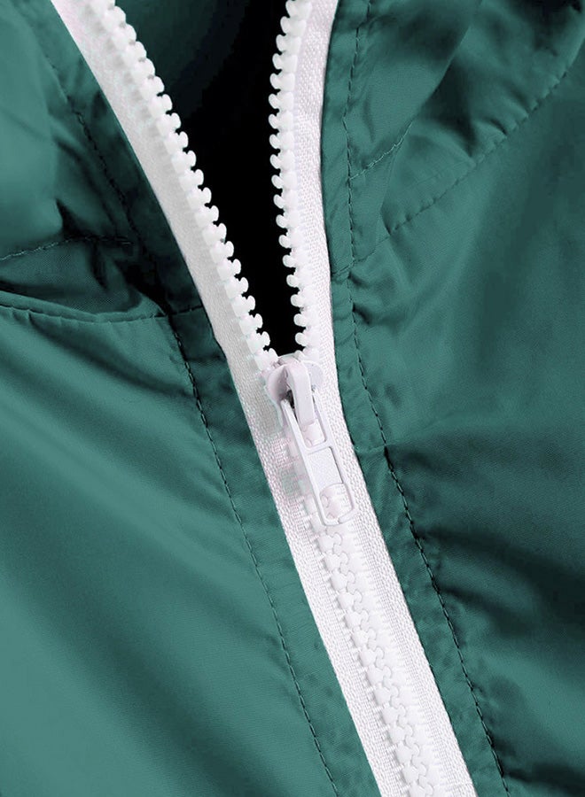 Generic - Two Tone Windbreaker Jacket Green/White - Image 1