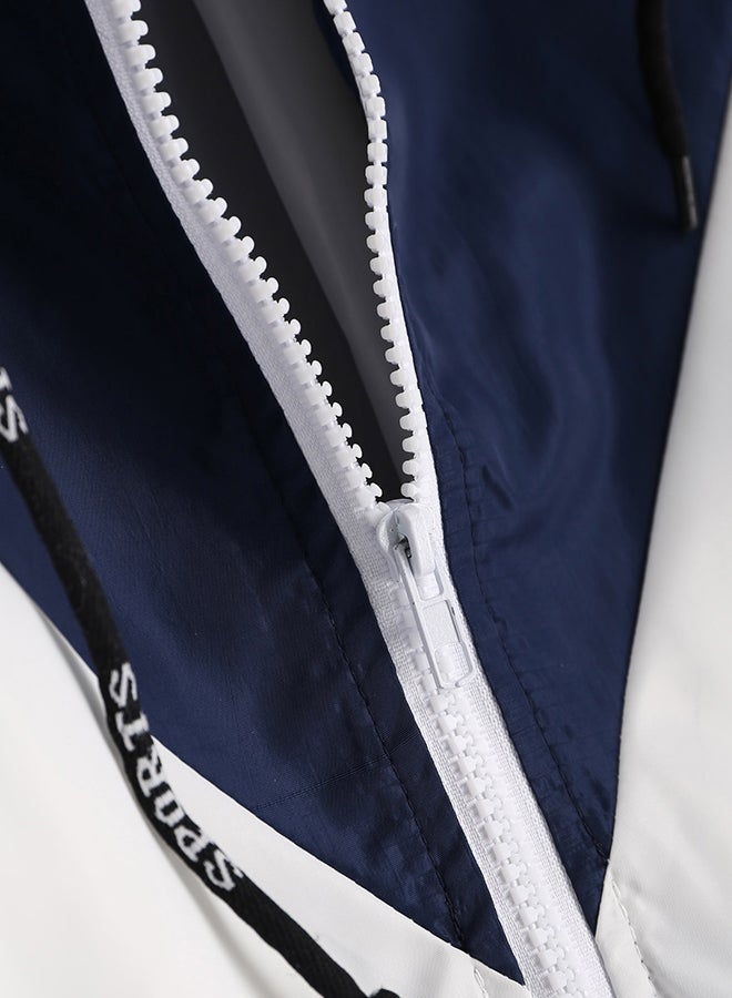 جاكيت ثقيل واقي بلونين أزرق وأبيض - Image 5