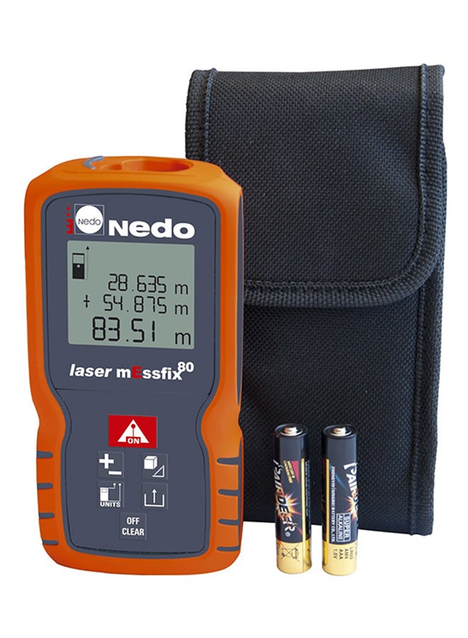 Nedo mEssfix 80 Laser Distance Meter Orange/Grey - Image 2