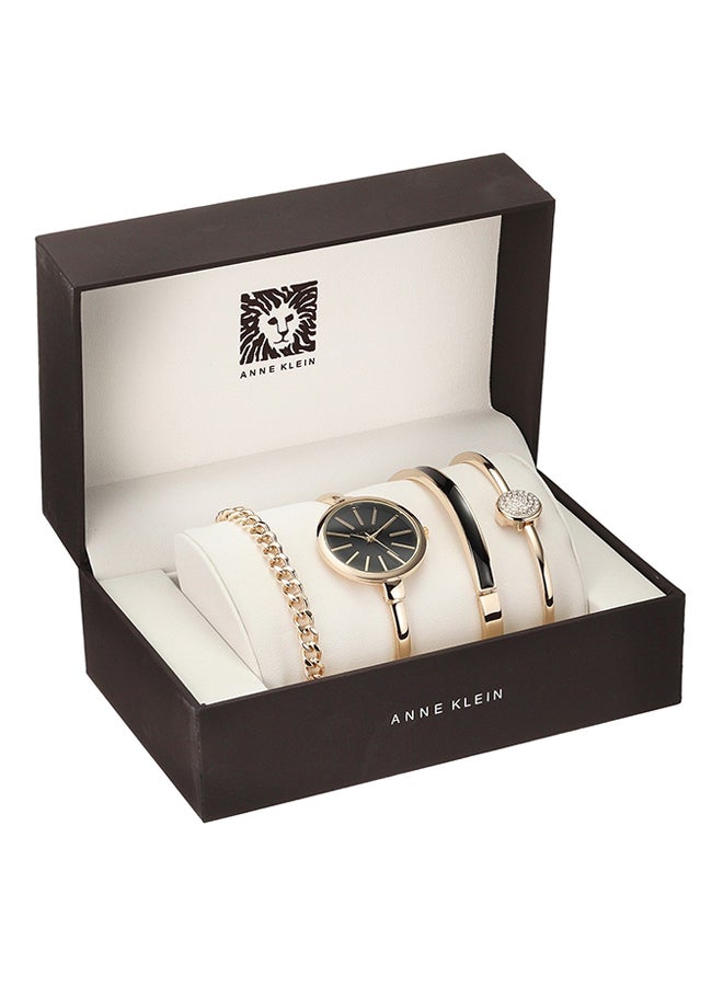 ANNE KLEIN women Stainless Steel Analog Watch AK/1470GBST With 3 Bracelet  - Image 3