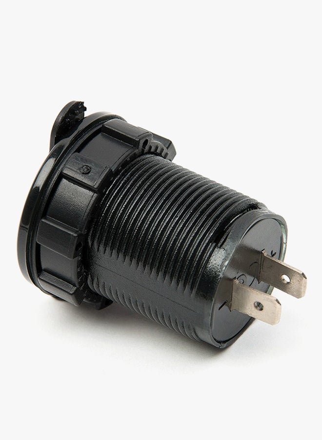 Dual USB LED Car Charger With Digital Voltmeter Monitor Blue  - Image 4