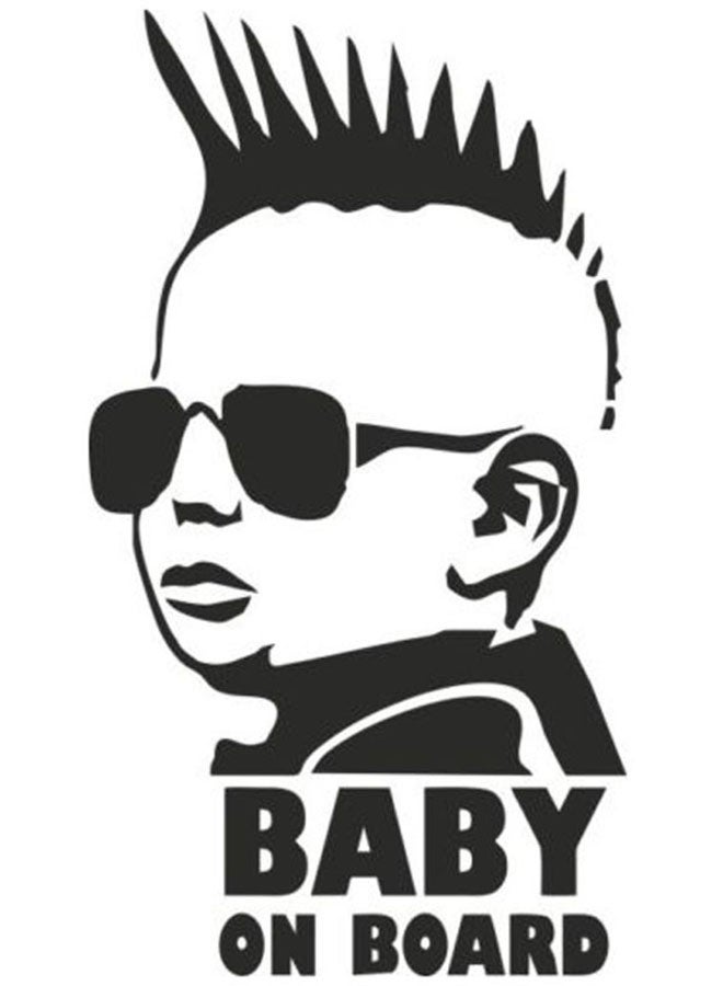 ملصق تحذيري مضحك مكتوب عليه "Baby On Board"