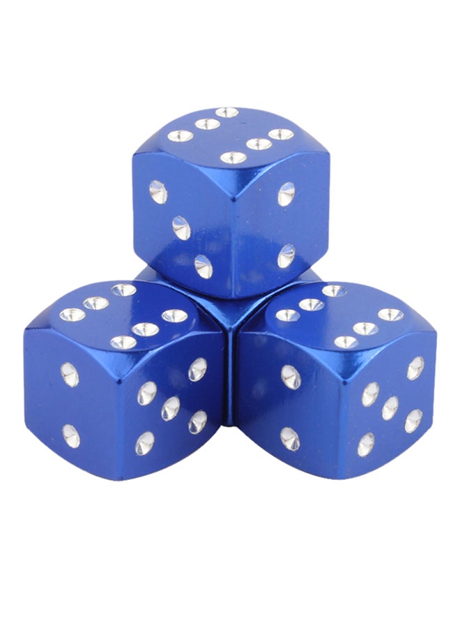 مجموعة من 4 قطع طقم غطاء صمامات الإطارات على شكل نرد - Image 1