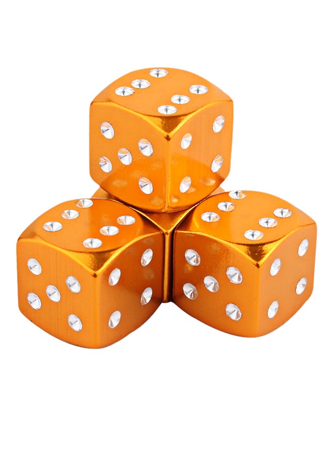 مجموعة من 4 قطع طقم غطاء صمامات الإطارات على شكل نرد - Image 1